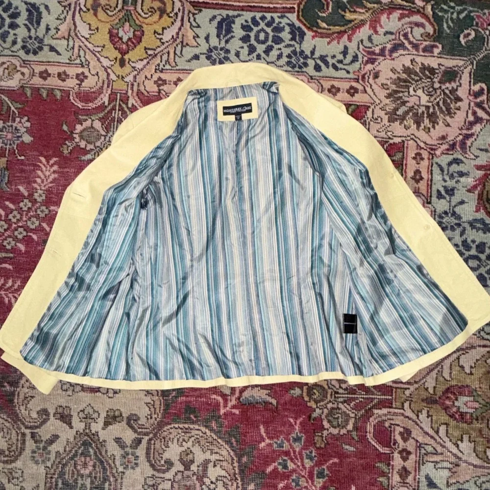 Monterey Bay Clothing Co. Butter Yellow Genuine Leather Blazer - Women's Size 14